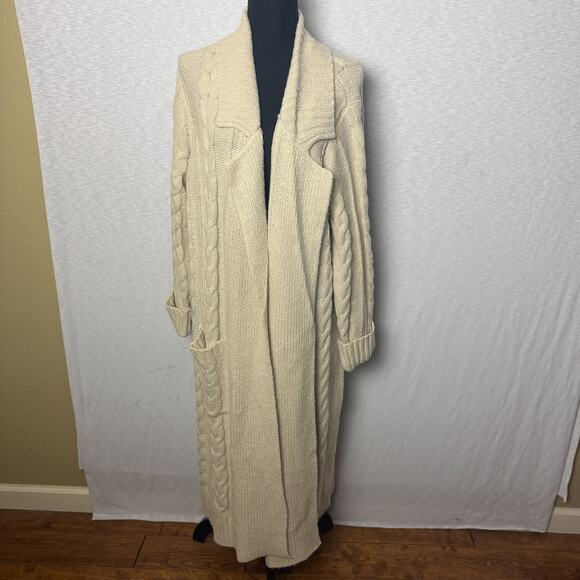 Torrid Oatmeal Cable Knit Open Front “Coatigan” Plus Size 3X NWT Shawl Collar - Picture 1 of 5